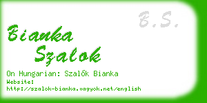 bianka szalok business card