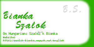 bianka szalok business card